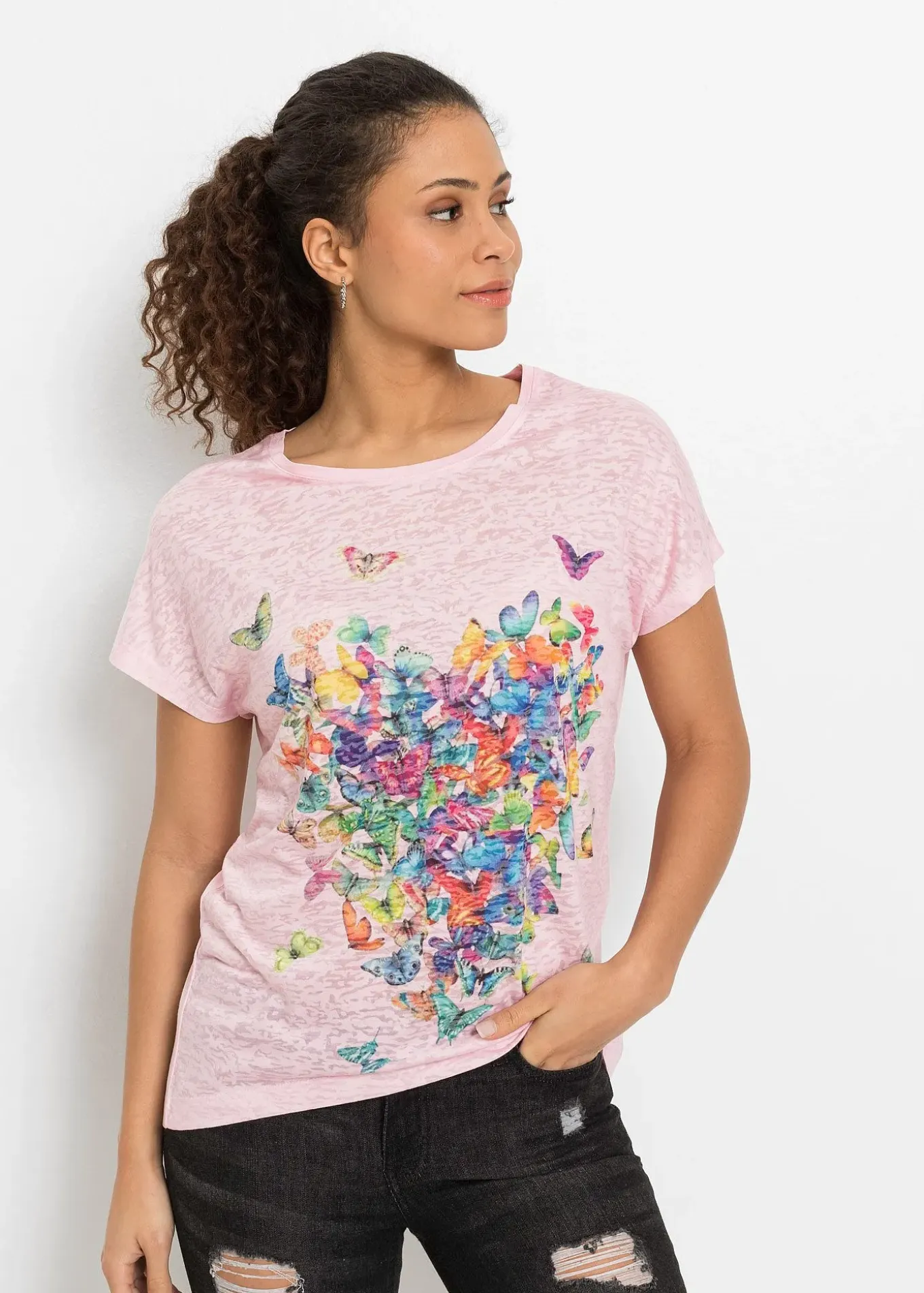 T-shirt à imprimé papillon