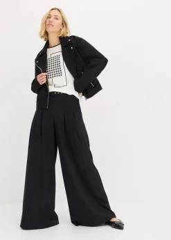 T-shirt à imprimé placé et passepoil contrastant