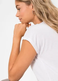 T-shirt à imprimé plume