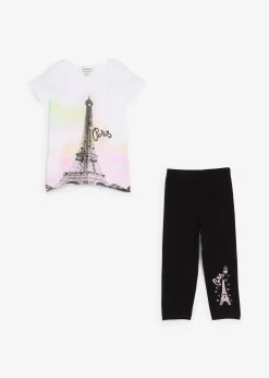T-shirt + legging 3/4 (ens. 2 pces) 100% coton