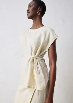 T-shirt 100% lin à finitions tissées