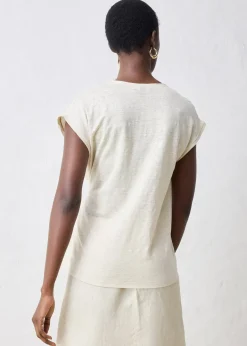 T-shirt 100% lin à finitions tissées