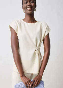 T-shirt 100% lin à finitions tissées