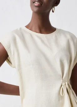 T-shirt 100% lin à finitions tissées