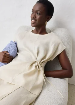 T-shirt 100% lin à finitions tissées