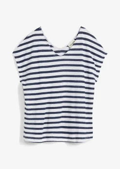 T-shirt 100% lin à manches chauve-souris