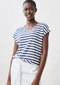 T-shirt 100% lin à manches chauve-souris