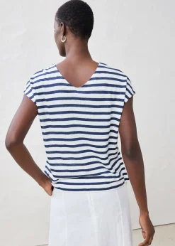 T-shirt 100% lin à manches chauve-souris