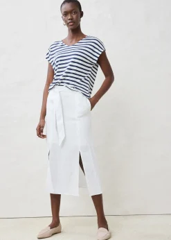 T-shirt 100% lin à manches chauve-souris