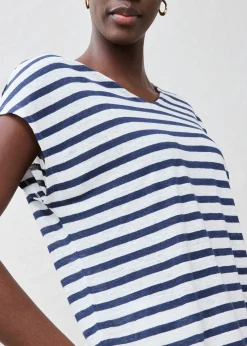 T-shirt 100% lin à manches chauve-souris