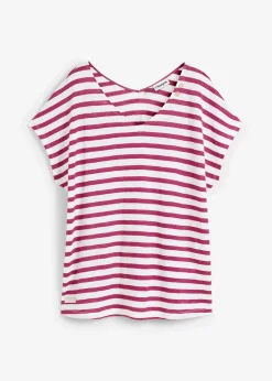 T-shirt 100% lin à manches chauve-souris