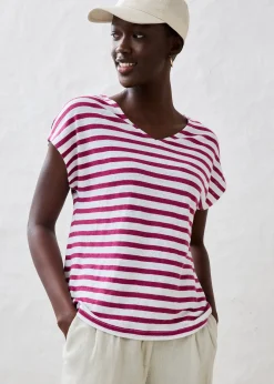 T-shirt 100% lin à manches chauve-souris