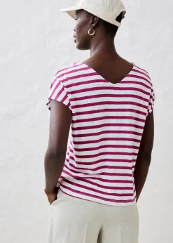 T-shirt 100% lin à manches chauve-souris