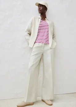 T-shirt 100% lin à manches chauve-souris