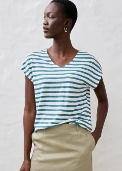 T-shirt 100% lin à manches chauve-souris