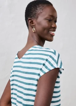 T-shirt 100% lin à manches chauve-souris