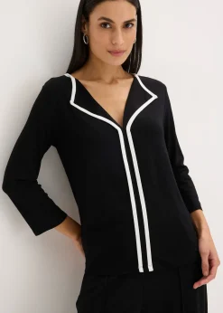 T-shirt à liseré contrastant