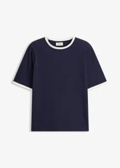 T-shirt à liserés en dentelle