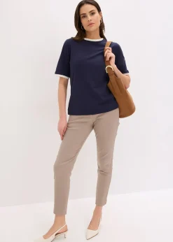 T-shirt à liserés en dentelle