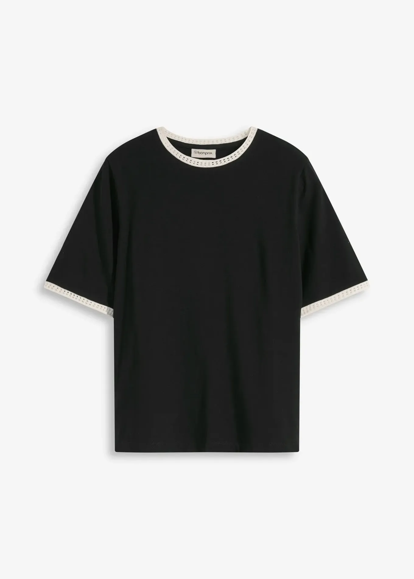 T-shirt à liserés en dentelle