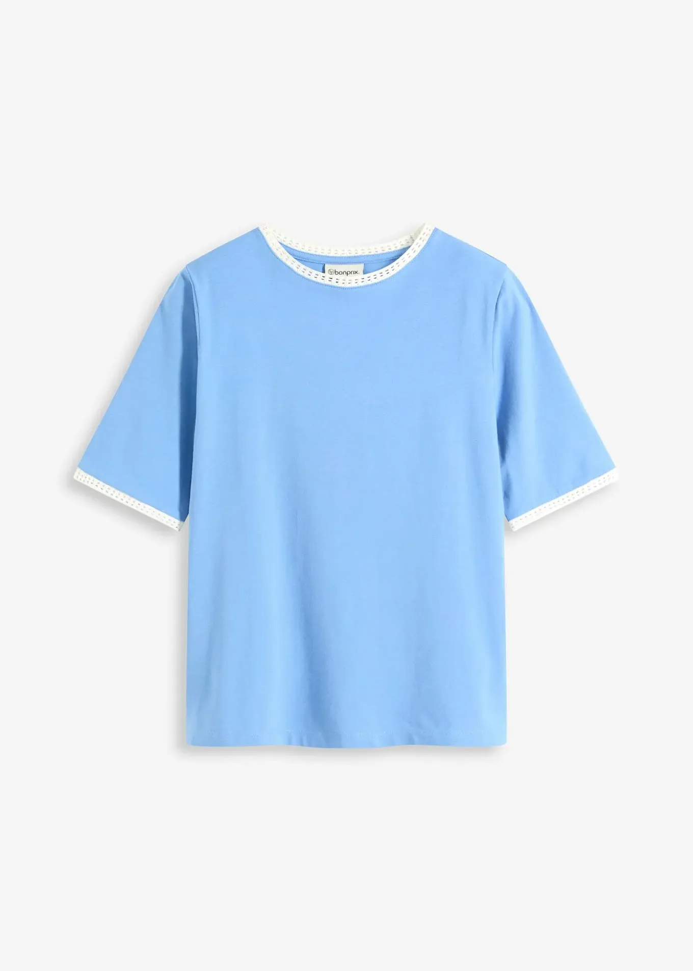 T-shirt à liserés en dentelle