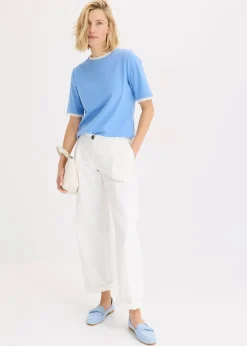 T-shirt à liserés en dentelle