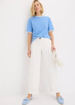 T-shirt à liserés en dentelle