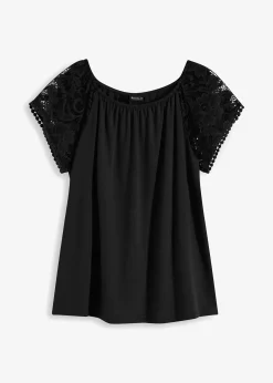 T-shirt à manches en dentelle