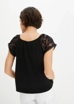 T-shirt à manches en dentelle