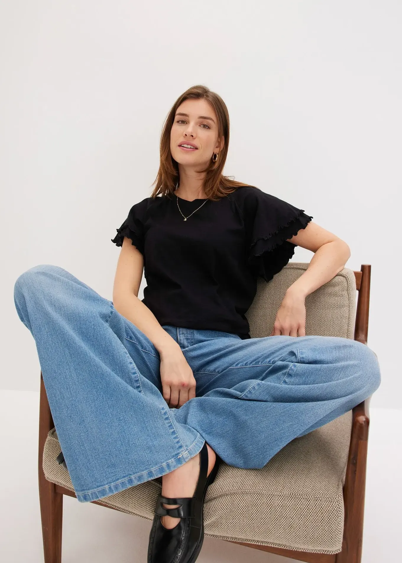 T-shirt à manches fantaisie