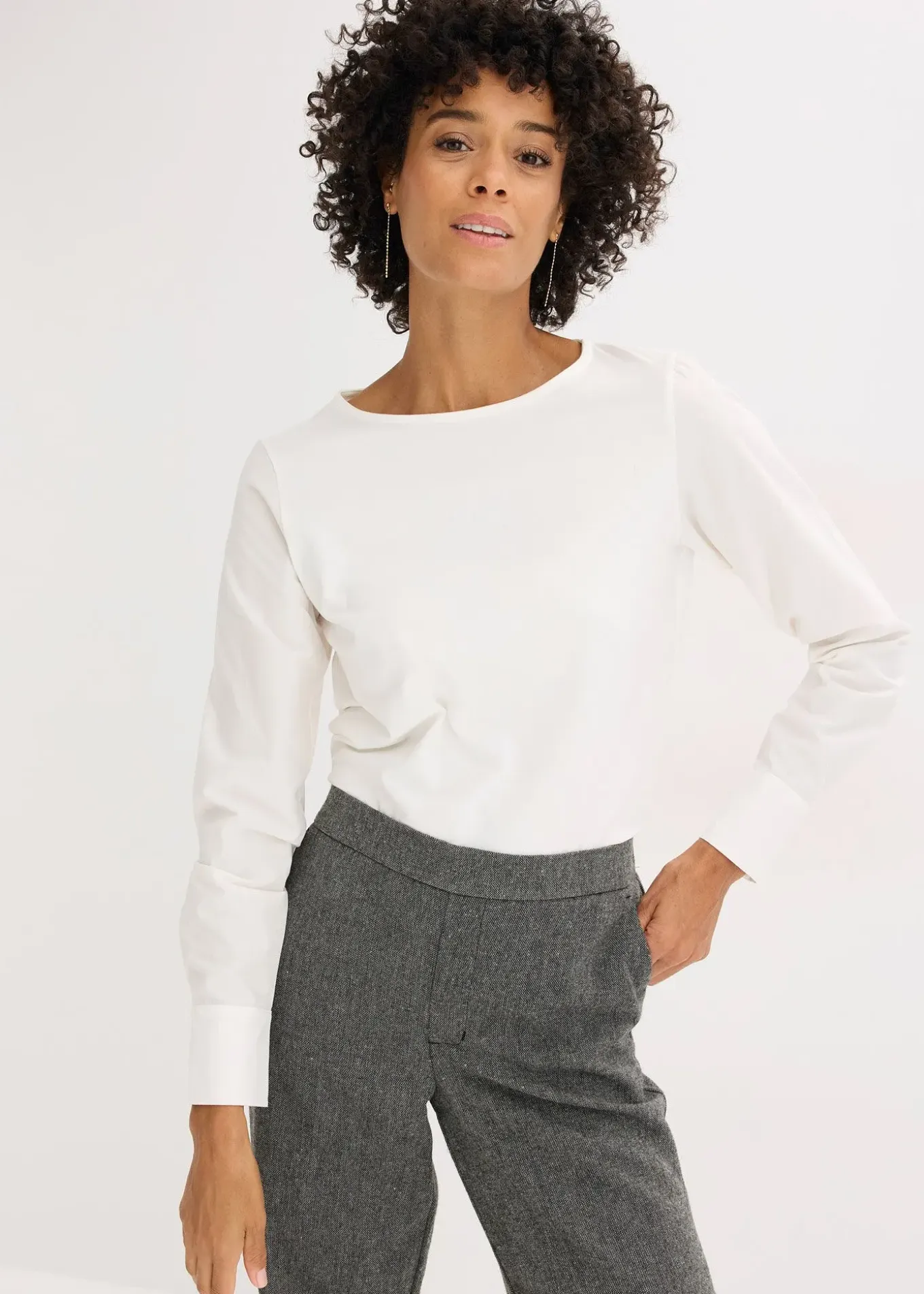 T-shirt à manches longues en popeline