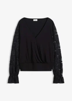 T-shirt à manches longues en dentelle
