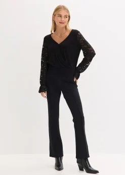 T-shirt à manches longues en dentelle