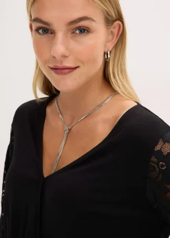 T-shirt à manches longues en dentelle