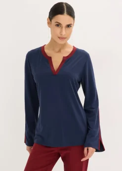 T-shirt à manches longues fendues