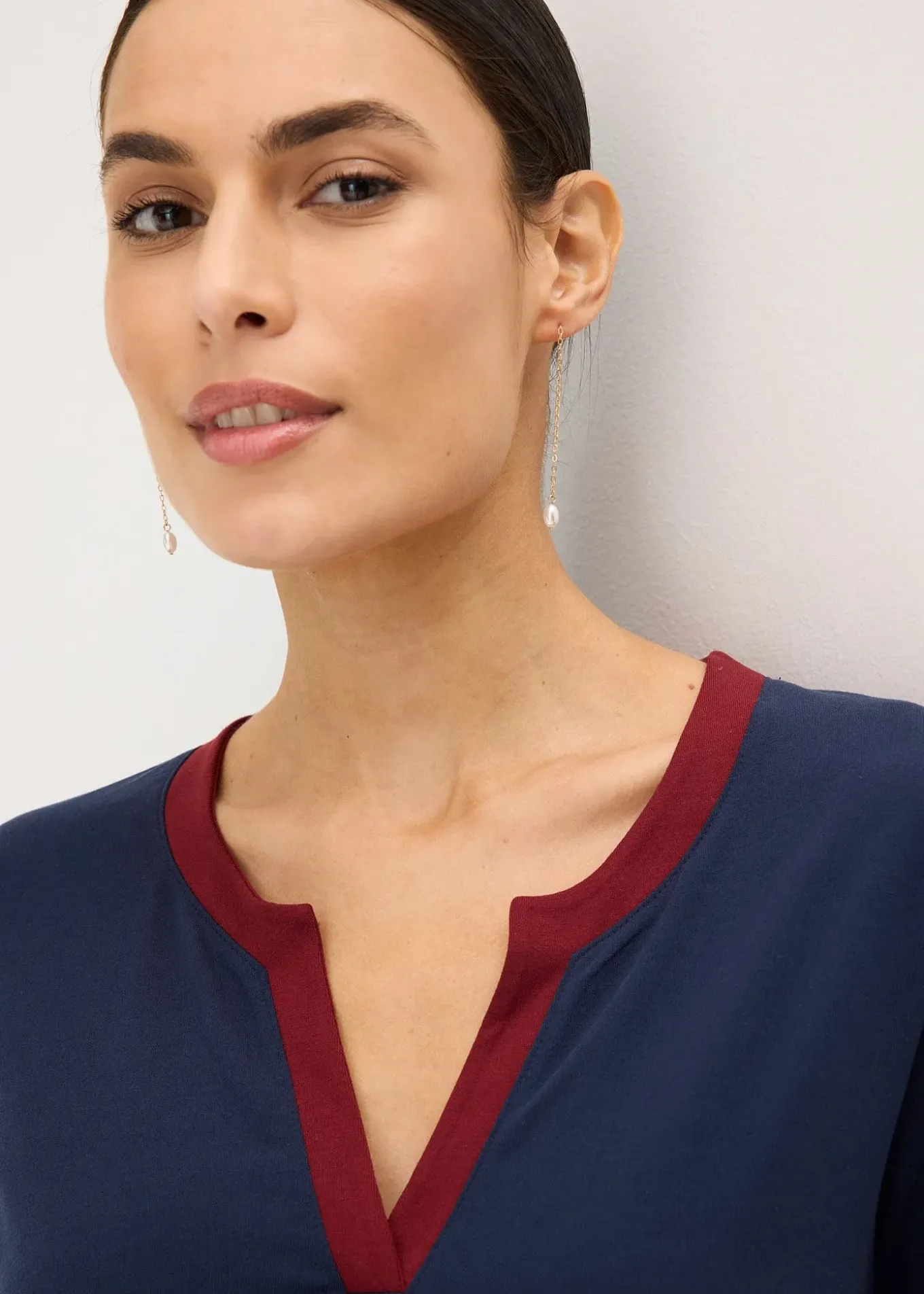 T-shirt à manches longues fendues