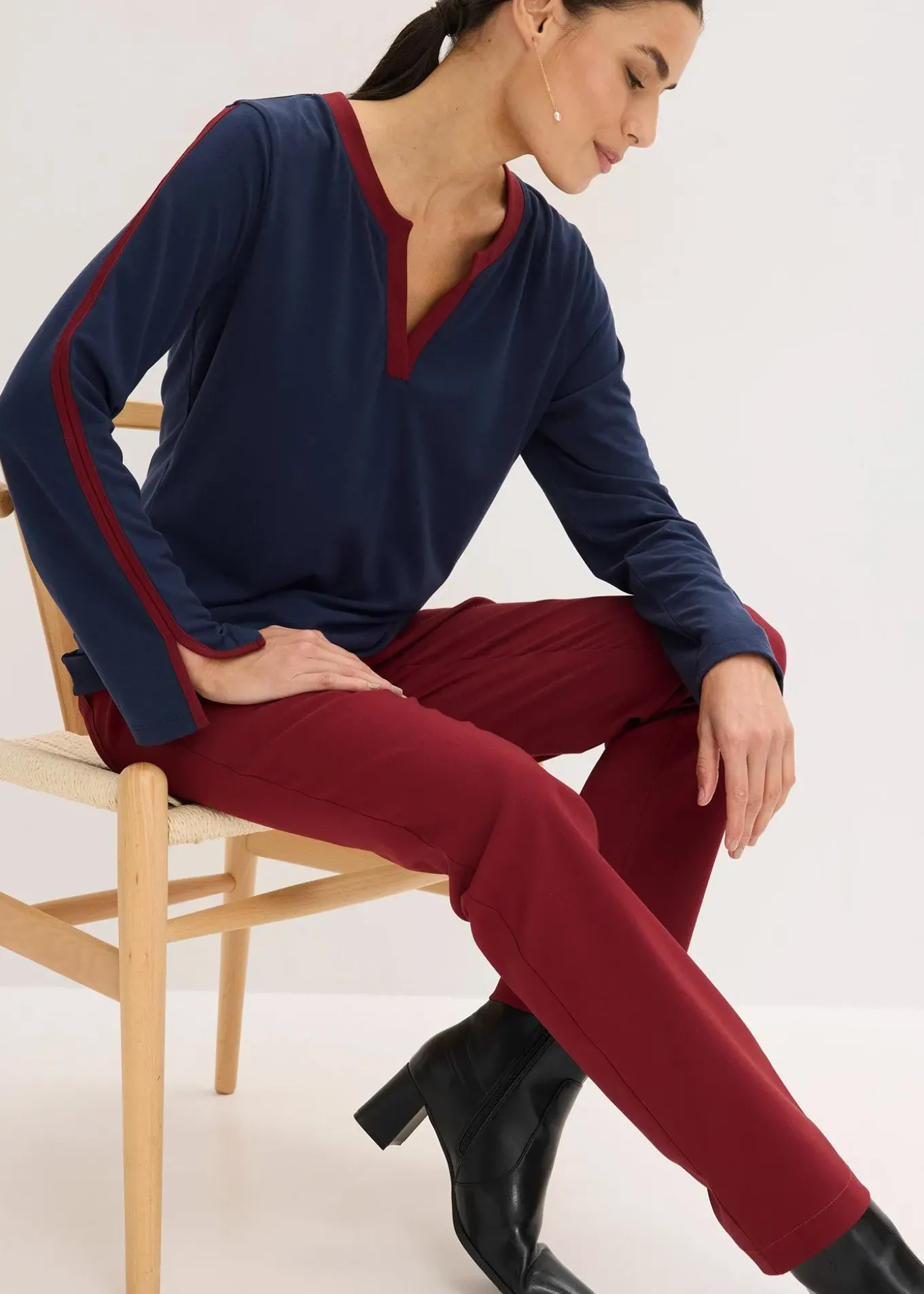 T-shirt à manches longues fendues