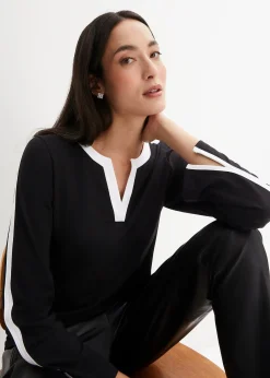 T-shirt à manches longues fendues