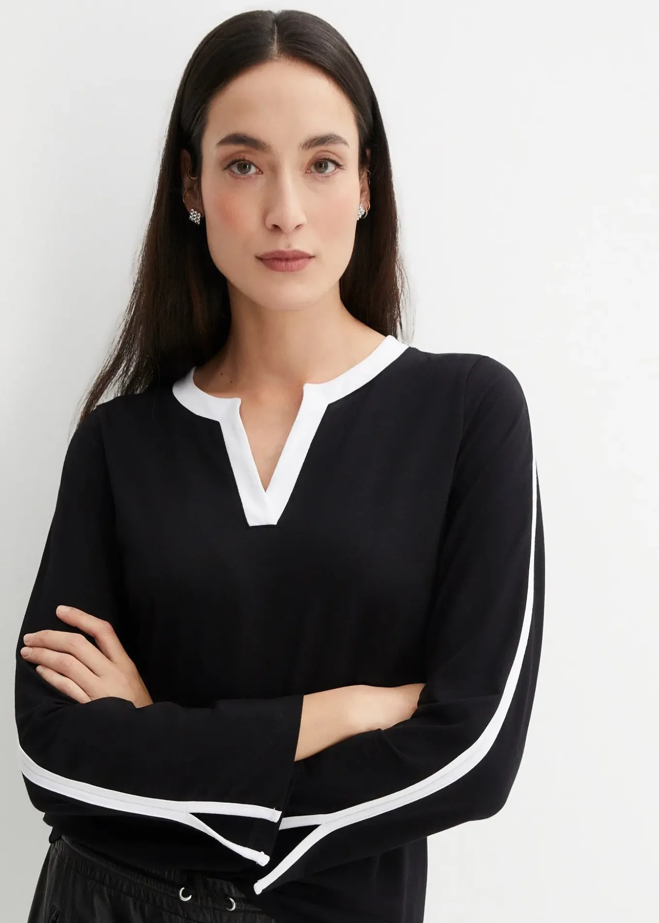 T-shirt à manches longues fendues