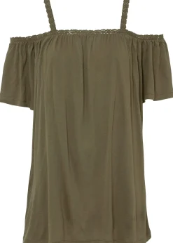 T-shirt à épaules dénudées en viscose douce