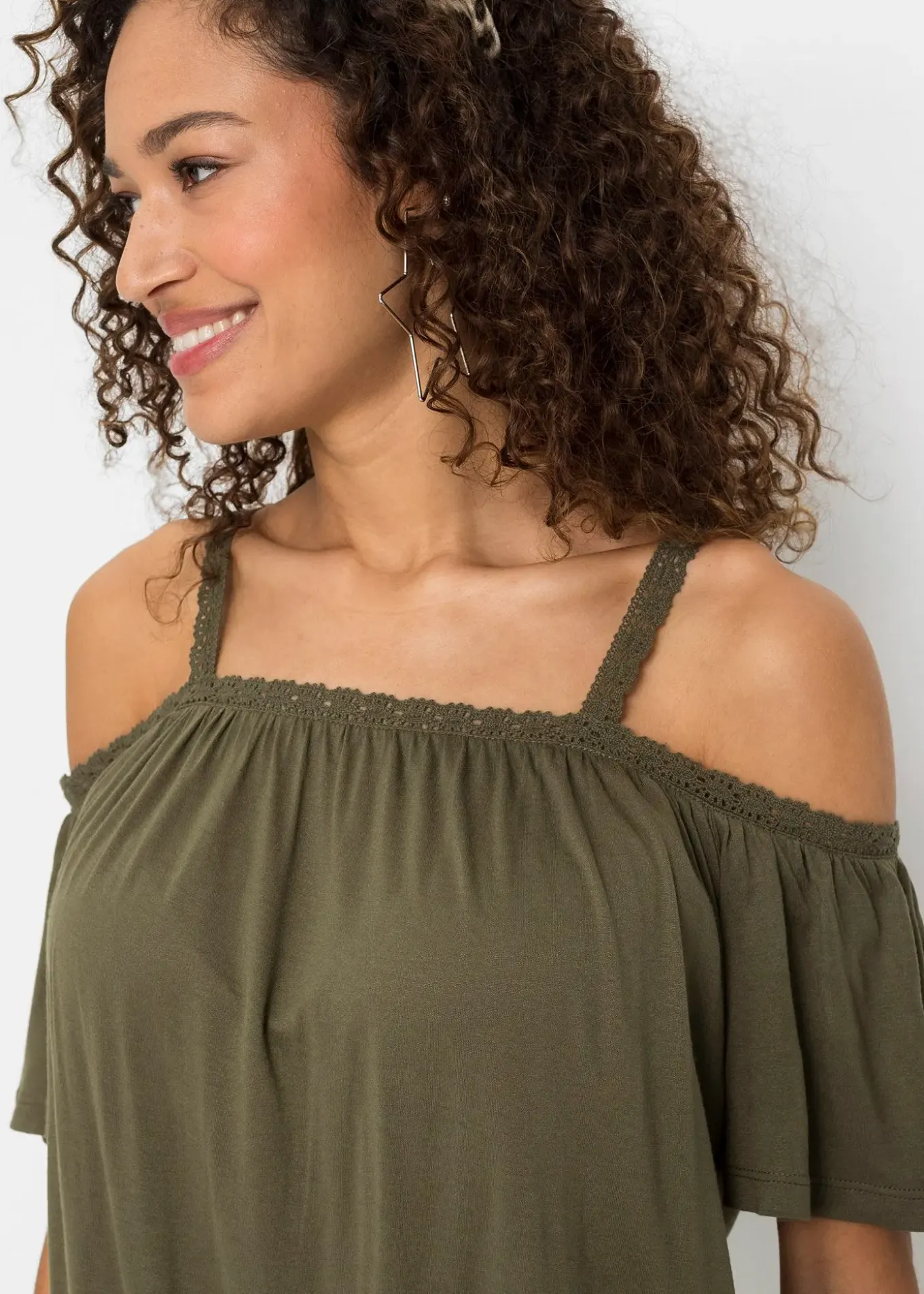 T-shirt à épaules dénudées en viscose douce