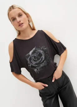 T-shirt à épaules dénudées en viscose