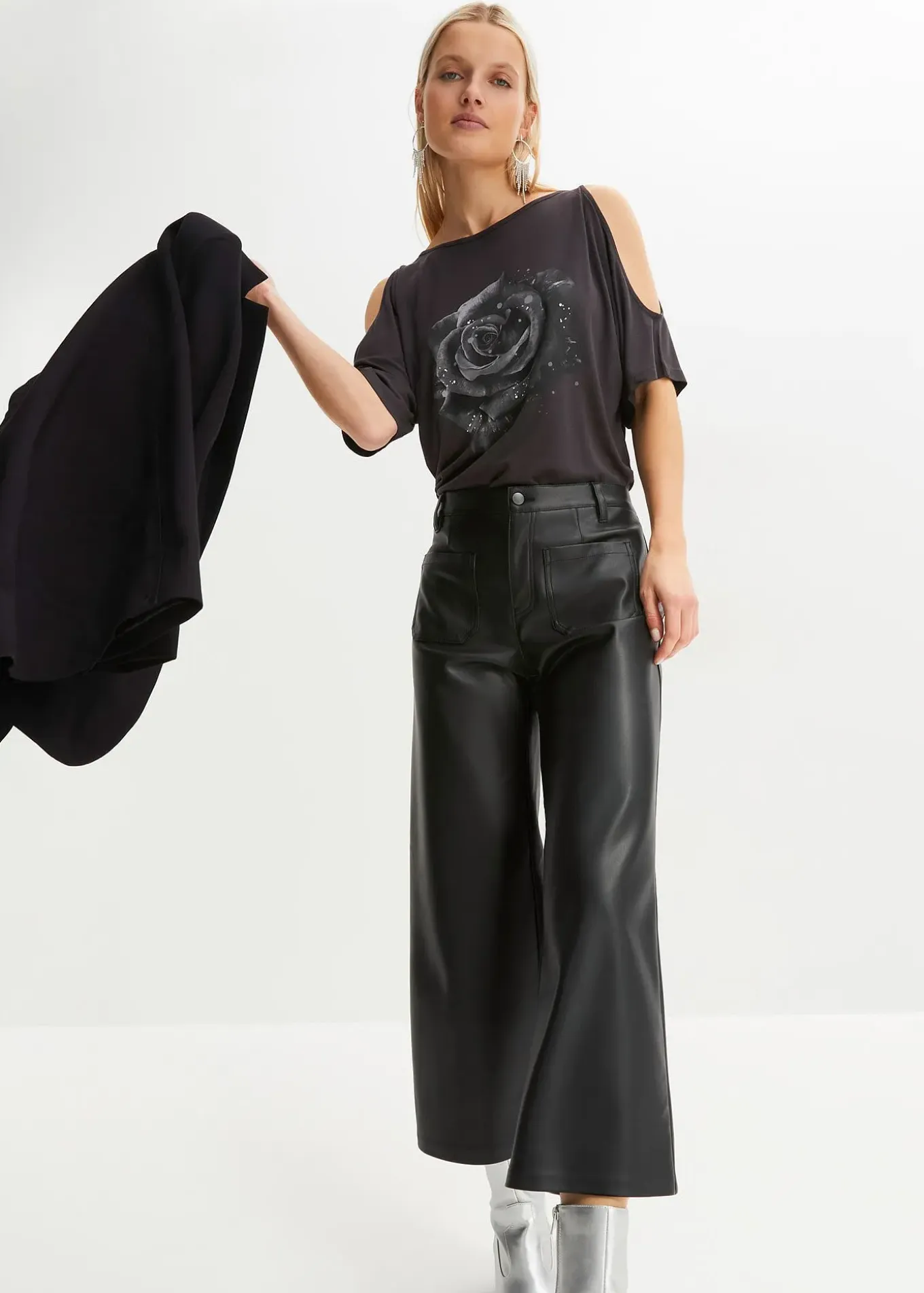 T-shirt à épaules dénudées en viscose