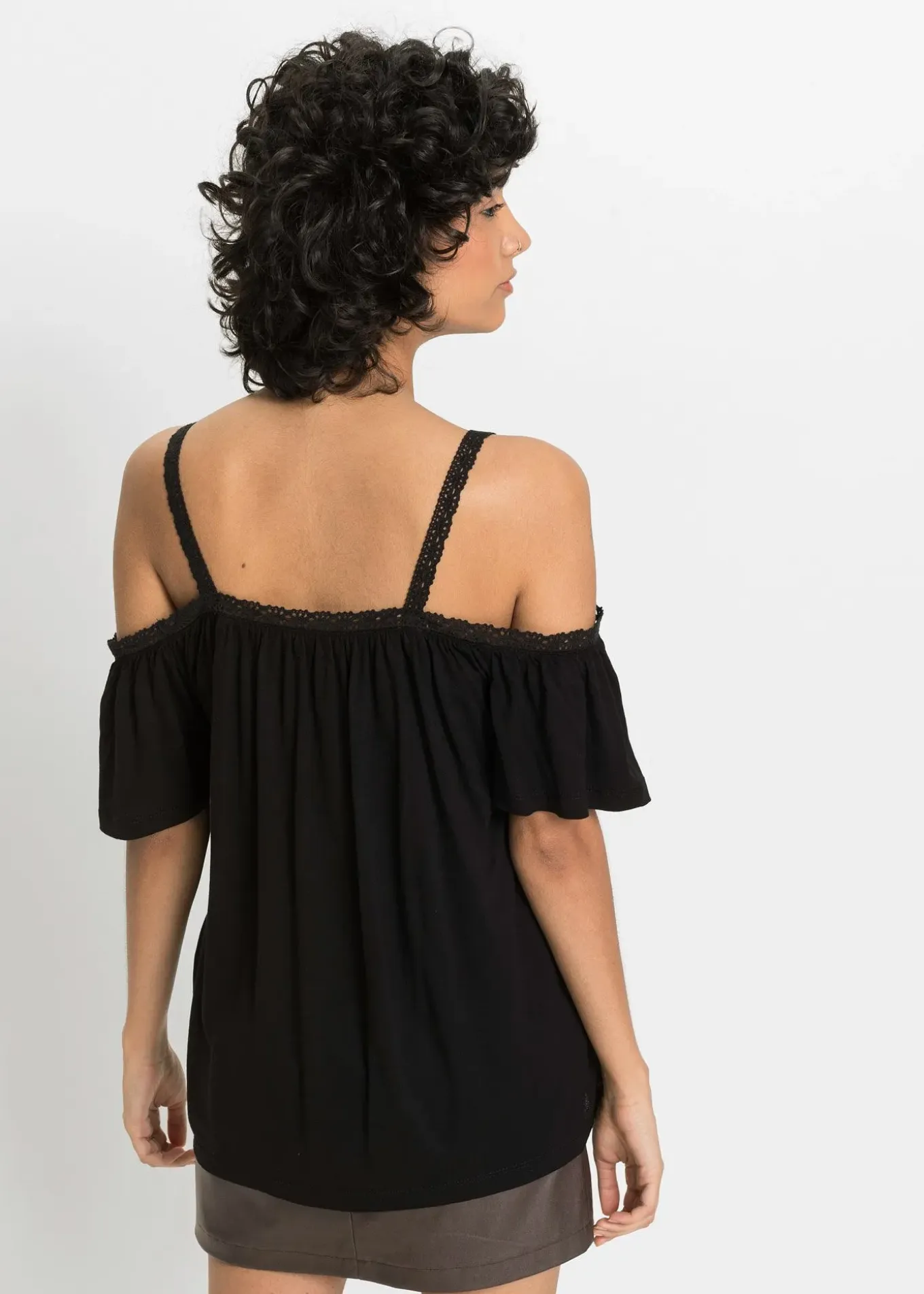 T-shirt à épaules dénudées en viscose douce