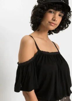 T-shirt à épaules dénudées en viscose douce