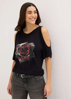 T-shirt à épaules dénudées en viscose