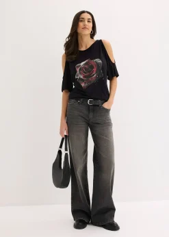 T-shirt à épaules dénudées en viscose