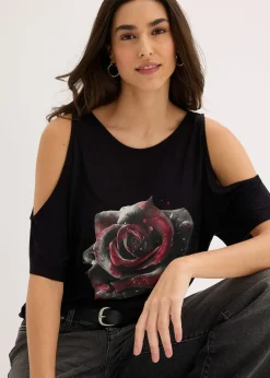 T-shirt à épaules dénudées en viscose