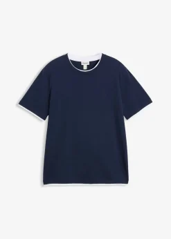 T-shirt aspect 2en1 en fil flammé