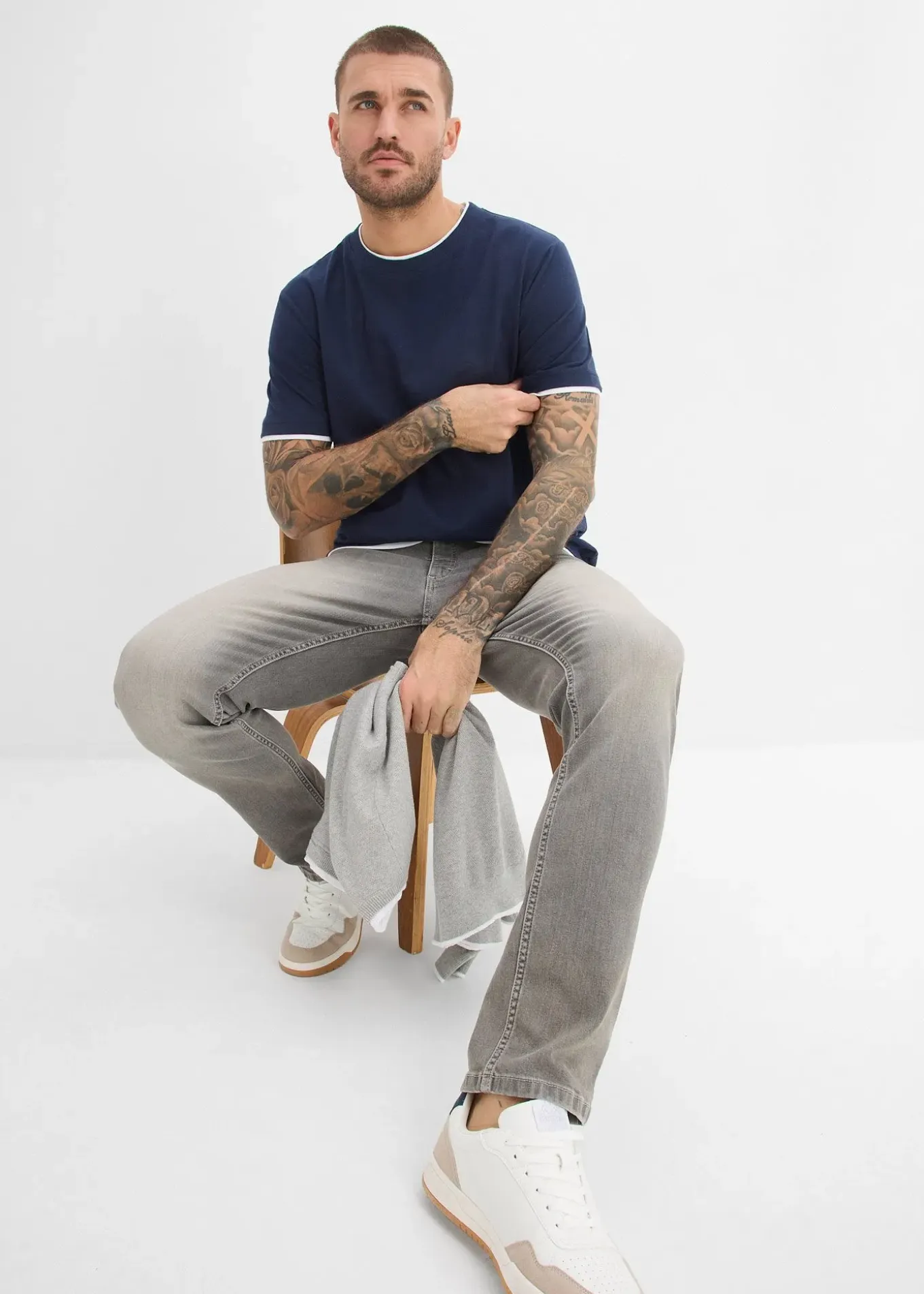 T-shirt aspect 2en1 en fil flammé